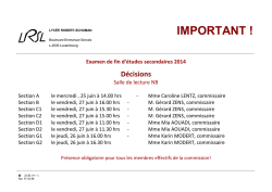 IMPORTANT ! - Lyc&eacute;e Robert Schuman