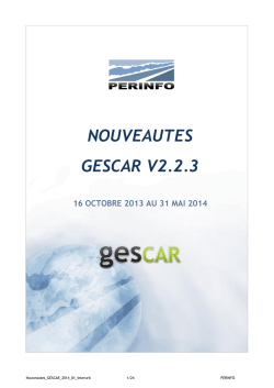 NOUVEAUTES GESCAR V2.2.3