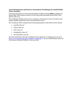 Asset Management and Source Assessment Workshops for Small