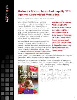 Hallmark Boosts Sales And Loyalty With Aprimo