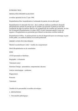 hospitalisation &agrave; l