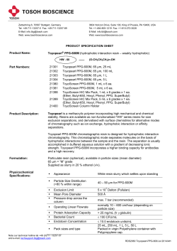 Product Specification Sheet Toyopearl-PPG-600
