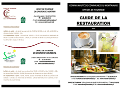 GUIDE DE LA RESTAURATION - Office de Tourisme de Sourdeval