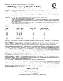 Heating Cable Installation Instructions