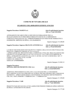 INCARICHI E COLLABORAZIONI ANNO 2014