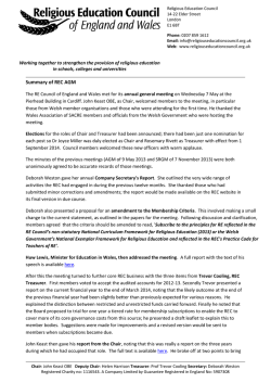 Summary of REC AGM May 2014 - National Association of Teachers