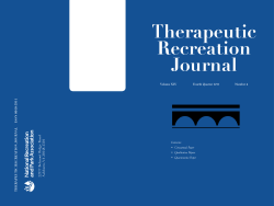 Therapeutic Recreation Journal