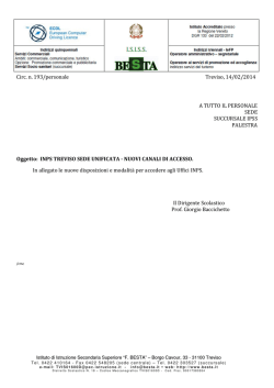 Inps Treviso sede unificata &ndash; Nuovi canali di accesso