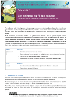 Fiche activit&eacute; 2 - Les animaux au fil des saisons