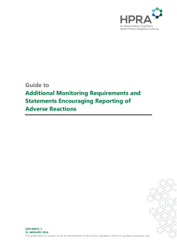 Guide to additional monitoring requirements and statements