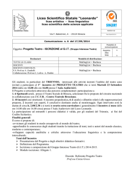 comun 6 progetto Teatro iscrizione al G.I.T.