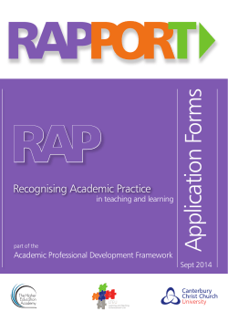 RAP Guidance to completing applications