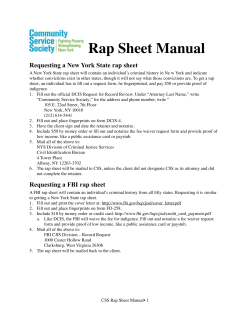 Rap Sheet Manual - Beyond the March