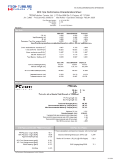 Drill Pipe Performance Characteristics Sheet