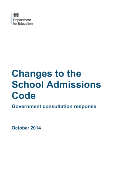 Changes to the school admissions code: government
