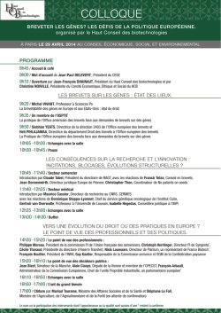 HCB programme.indd - Haut Conseil des biotechnologies