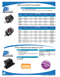 122 SPDT and SPST Fan Relays Direct Replacement