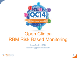 Open Clinica RBM Risk Based Monitoring