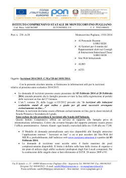 Circolare Iscrizioni - Istituto Comprensivo Montecorvino Pugliano
