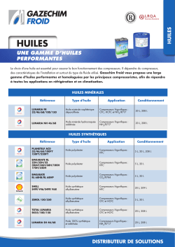 HUILES - GazeChim Froid