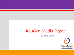 KenGen Media Report March 12th 2014
