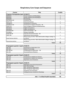 Respiratory Care Curriculum - Seattle Central Community College