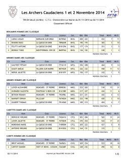 Les Archers Caudaciens 1 et 2 Novembre 2014