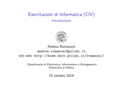 Esercitazioni di Informatica (CIV) - Politecnico di Milano-DEIB