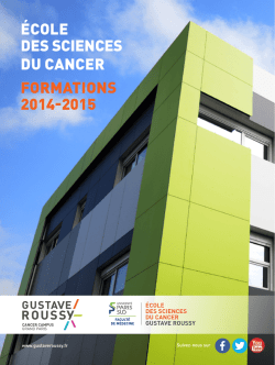 &eacute;cole des sciences du cancer formations 2014-2015