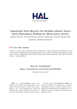 Anisotropic Deep Reactive Ion Etching without Aspect Ratio