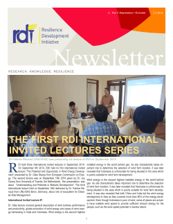 THE FIRST RDI INTERNATIONAL INVITED LECTURES SERIES