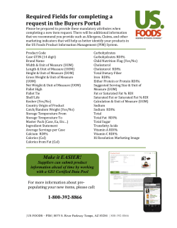 US Foods New Item Setup Policy and Requirements