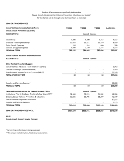 Student Affairs (now Student Life) Prevention Budget Expenses