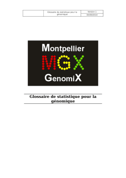 Glossaire statistiques pour la g&eacute;nomique