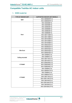 IntesisHome TO-RC-WiFi-1 AC Compatibility List
