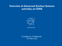 Overview of Advanced Surface Science activities at CERN