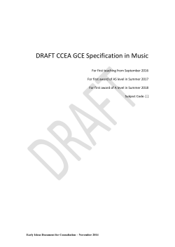 DRAFT CCEA GCE Specification in Music