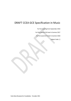 DRAFT CCEA GCE Specification in Music