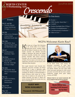 WCPA Welcomes Karin Rau!! JAN/FEB 2014