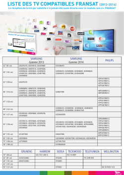 Liste des tv compatibLes fransat (2013-2014)