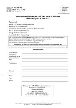 Anmeldeformular - Chambre des Métiers