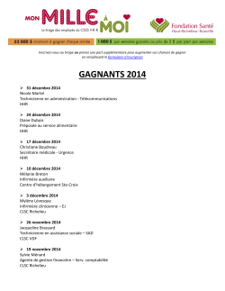 GAGNANTS 2014 - Fondation Santé