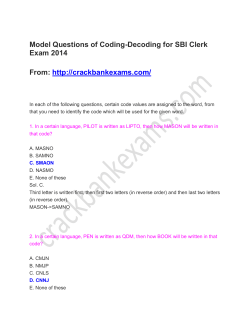 Download Coding-Decoding for SBI Clerk Exam 2014