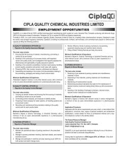 Qrt Files 2015.indd - CIPLA Quality Chemicals Industries Limited