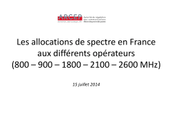 Les allocations de spectre en France aux différents opérateurs