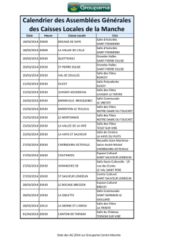 Calendrier des Assemblées Générales des Caisses