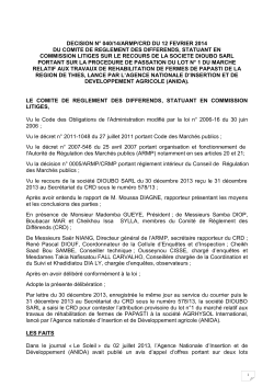 040/14/ARMP/CRD - Portail des marchés publics du Sénégal