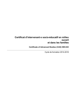Plaquette CAS HES-SO