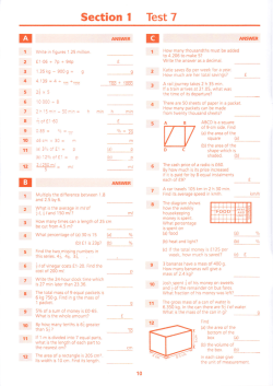 Section 1 Test 7 - Learning with Mrs Hooper