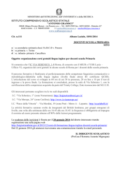 ISTITUTO COMPRENSIVO SCOLASTICO STATALE "ANTONIO